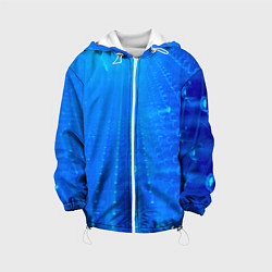 Куртка с капюшоном детская Неоновый фонари и лучи - Синий, цвет: 3D-белый