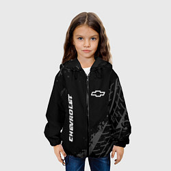 Куртка с капюшоном детская Chevrolet Speed на темном фоне со следами шин, цвет: 3D-черный — фото 2