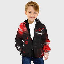 Куртка с капюшоном детская SCI-FI GLITCH - КРАСНЫЙ ГЛИТЧ, цвет: 3D-черный — фото 2