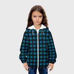 Куртка с капюшоном детская Black and blue plaid, цвет: 3D-белый — фото 2