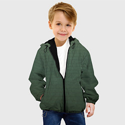 Куртка с капюшоном детская 1984 узор зелёный градиент, цвет: 3D-черный — фото 2