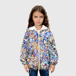 Куртка с капюшоном детская Летний красочный паттерн, цвет: 3D-белый — фото 2