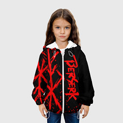 Куртка с капюшоном детская БЕРСЕРК : Паттерн - клеймо жертвы, цвет: 3D-белый — фото 2