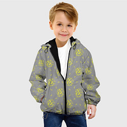 Куртка с капюшоном детская Банановый фейерверк на сером фоне, цвет: 3D-черный — фото 2