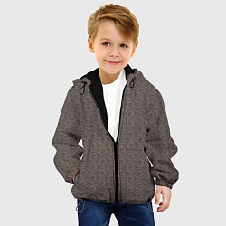 Куртка с капюшоном детская Серые волны узоры, цвет: 3D-черный — фото 2