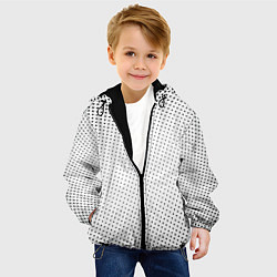 Куртка с капюшоном детская Газетные точки - текстура, цвет: 3D-черный — фото 2