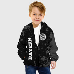 Куртка с капюшоном детская Bayern sport на темном фоне: символ и надпись верт, цвет: 3D-черный — фото 2