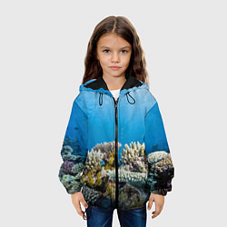 Куртка с капюшоном детская Кораллы в тропических водах индийского океана, цвет: 3D-черный — фото 2