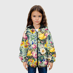 Куртка с капюшоном детская Солнечные Цветы, цвет: 3D-черный — фото 2