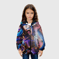Куртка с капюшоном детская Jinx Arcane коллаж, цвет: 3D-черный — фото 2