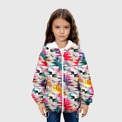 Куртка с капюшоном детская Многоцветный абстрактный геометрический, цвет: 3D-белый — фото 2