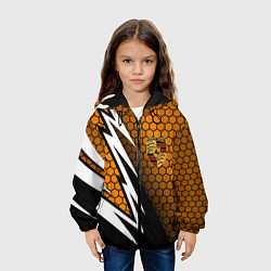 Куртка с капюшоном детская Порше - Кибер-броня, цвет: 3D-черный — фото 2