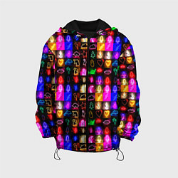 Куртка с капюшоном детская Neon glowing objects, цвет: 3D-черный