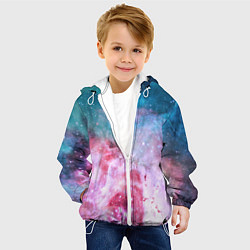 Куртка с капюшоном детская Вспыхнувший космос, цвет: 3D-белый — фото 2