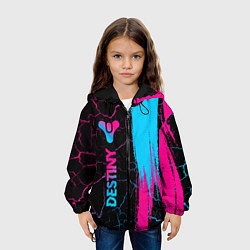 Куртка с капюшоном детская Destiny - neon gradient: по-вертикали, цвет: 3D-черный — фото 2