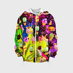 Куртка с капюшоном детская Мороженки Вкуснятина, цвет: 3D-белый