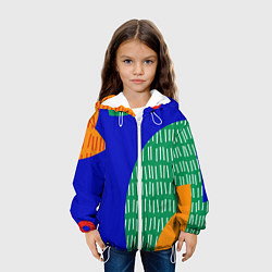 Куртка с капюшоном детская Геометрические фигуры - абстракция, цвет: 3D-белый — фото 2