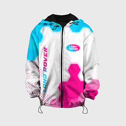 Куртка с капюшоном детская Land Rover neon gradient style: надпись, символ, цвет: 3D-черный