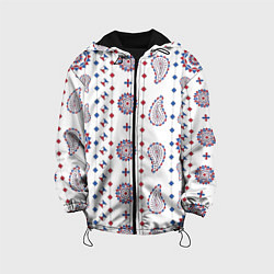 Куртка с капюшоном детская Узор из мандал с огурцами, цвет: 3D-черный