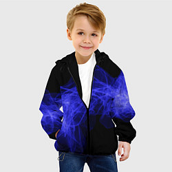 Куртка с капюшоном детская Синяя звуковая волна, цвет: 3D-черный — фото 2