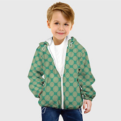 Куртка с капюшоном детская Точечные классические узоры, цвет: 3D-белый — фото 2