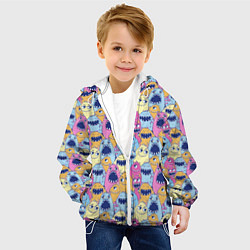 Куртка с капюшоном детская Монстры пушистые, цвет: 3D-белый — фото 2