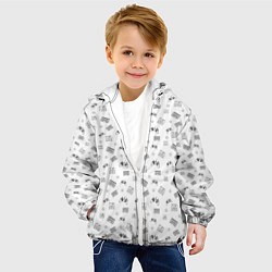 Куртка с капюшоном детская 90s pattern on white, цвет: 3D-белый — фото 2