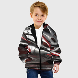 Куртка с капюшоном детская Блестящие фигуры, цвет: 3D-черный — фото 2