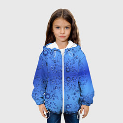 Куртка с капюшоном детская Капли воды - текстура, цвет: 3D-белый — фото 2