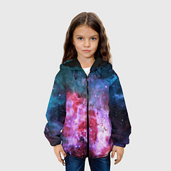Куртка с капюшоном детская Астрономия - вселенная, цвет: 3D-черный — фото 2
