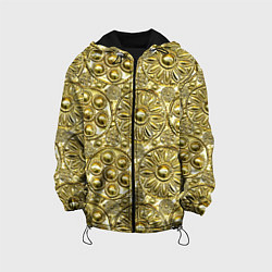 Куртка с капюшоном детская Золотая чеканка - текстура, цвет: 3D-черный