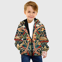 Куртка с капюшоном детская Ковер с птицами, цвет: 3D-черный — фото 2