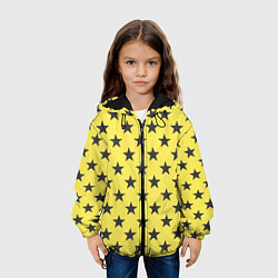 Куртка с капюшоном детская Звездный фон желтый, цвет: 3D-черный — фото 2