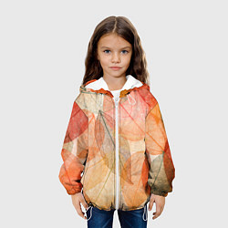 Куртка с капюшоном детская Осенние прозрачные листья, цвет: 3D-белый — фото 2