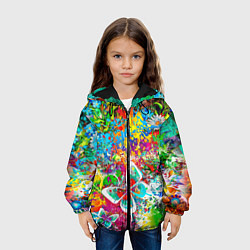 Куртка с капюшоном детская Flowers in a clearing, цвет: 3D-черный — фото 2