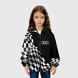 Куртка с капюшоном детская Audi racing flag, цвет: 3D-черный — фото 2