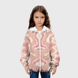Куртка с капюшоном детская Линии абстрактные цветные, цвет: 3D-белый — фото 2