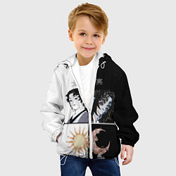 Куртка с капюшоном детская Солнце и луна - Кокушибо первая луна, цвет: 3D-белый — фото 2