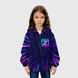 Куртка с капюшоном детская Zotye neon speed lines, цвет: 3D-черный — фото 2