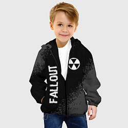 Куртка с капюшоном детская Fallout glitch на темном фоне: надпись, символ, цвет: 3D-черный — фото 2