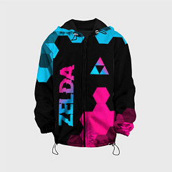 Детская куртка Zelda - neon gradient: надпись, символ
