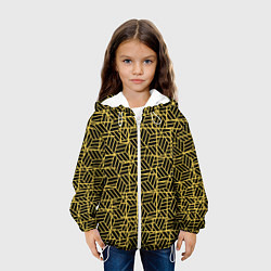 Куртка с капюшоном детская Геометрический узор полосатый кубик, цвет: 3D-белый — фото 2