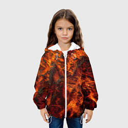 Куртка с капюшоном детская Огенная лава, цвет: 3D-белый — фото 2