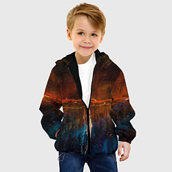 Куртка с капюшоном детская Тени, блёстки и краски во тьме, цвет: 3D-черный — фото 2