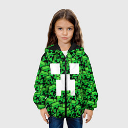 Куртка с капюшоном детская Головы криперов - Майнкрафт, цвет: 3D-черный — фото 2
