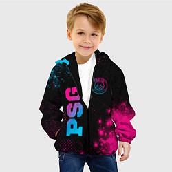 Куртка с капюшоном детская PSG - neon gradient: надпись, символ, цвет: 3D-черный — фото 2