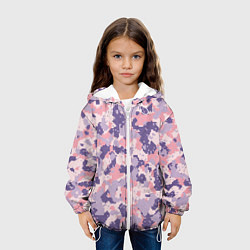 Куртка с капюшоном детская Цифровой камуфляж - сине-фиолетовый, цвет: 3D-белый — фото 2