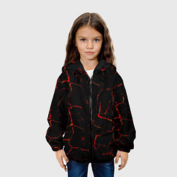 Куртка с капюшоном детская Текстура лавы, цвет: 3D-черный — фото 2