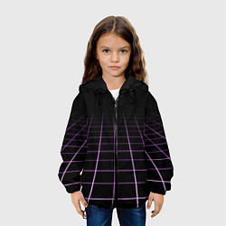 Куртка с капюшоном детская Неоновая сетка - оптическая иллюзия, цвет: 3D-черный — фото 2