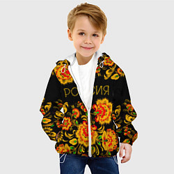 Куртка с капюшоном детская РОССИЯ роспись хохлома, цвет: 3D-белый — фото 2